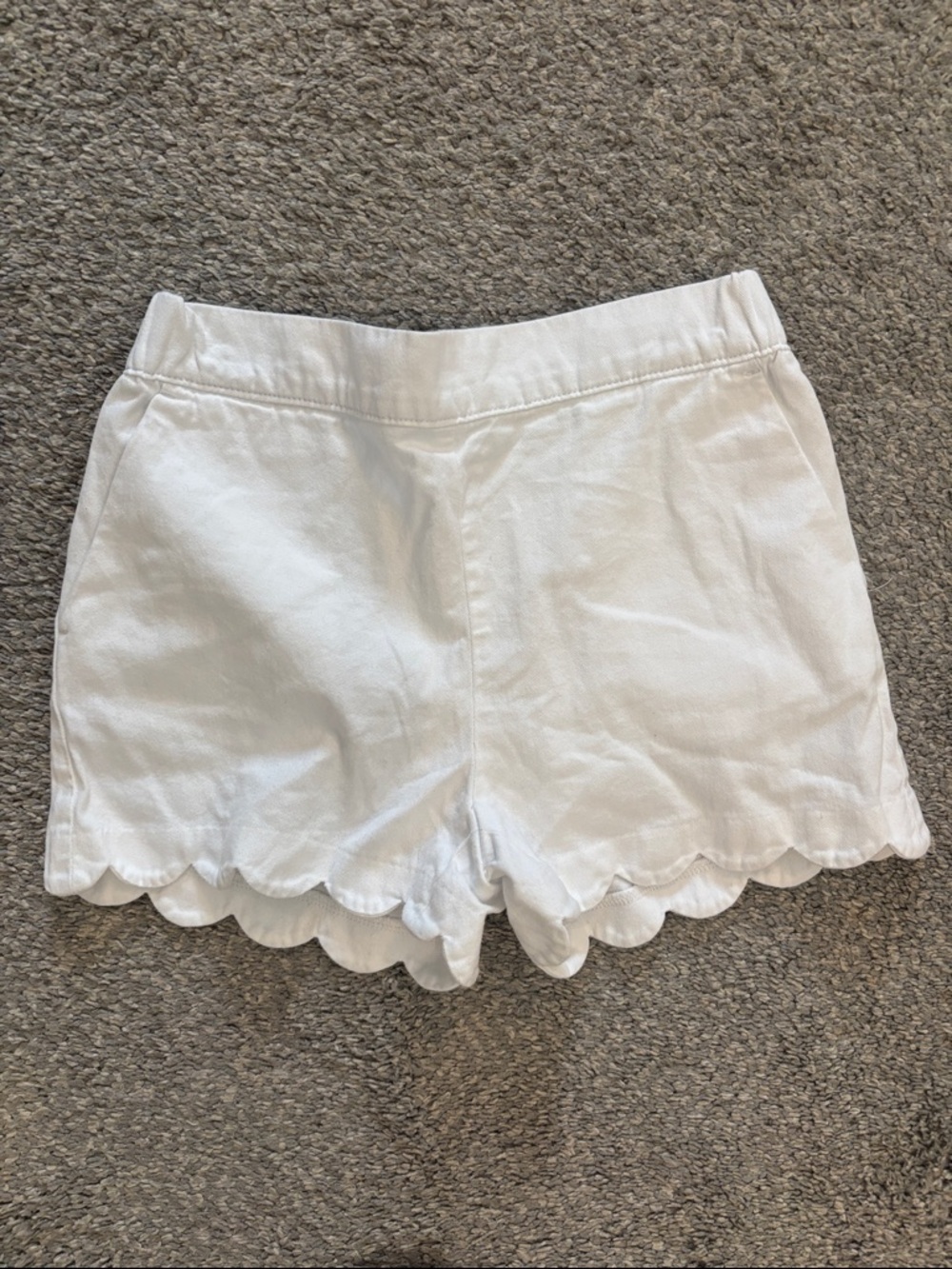 Crewcuts White Scalloped-Hem Girls' Shorts